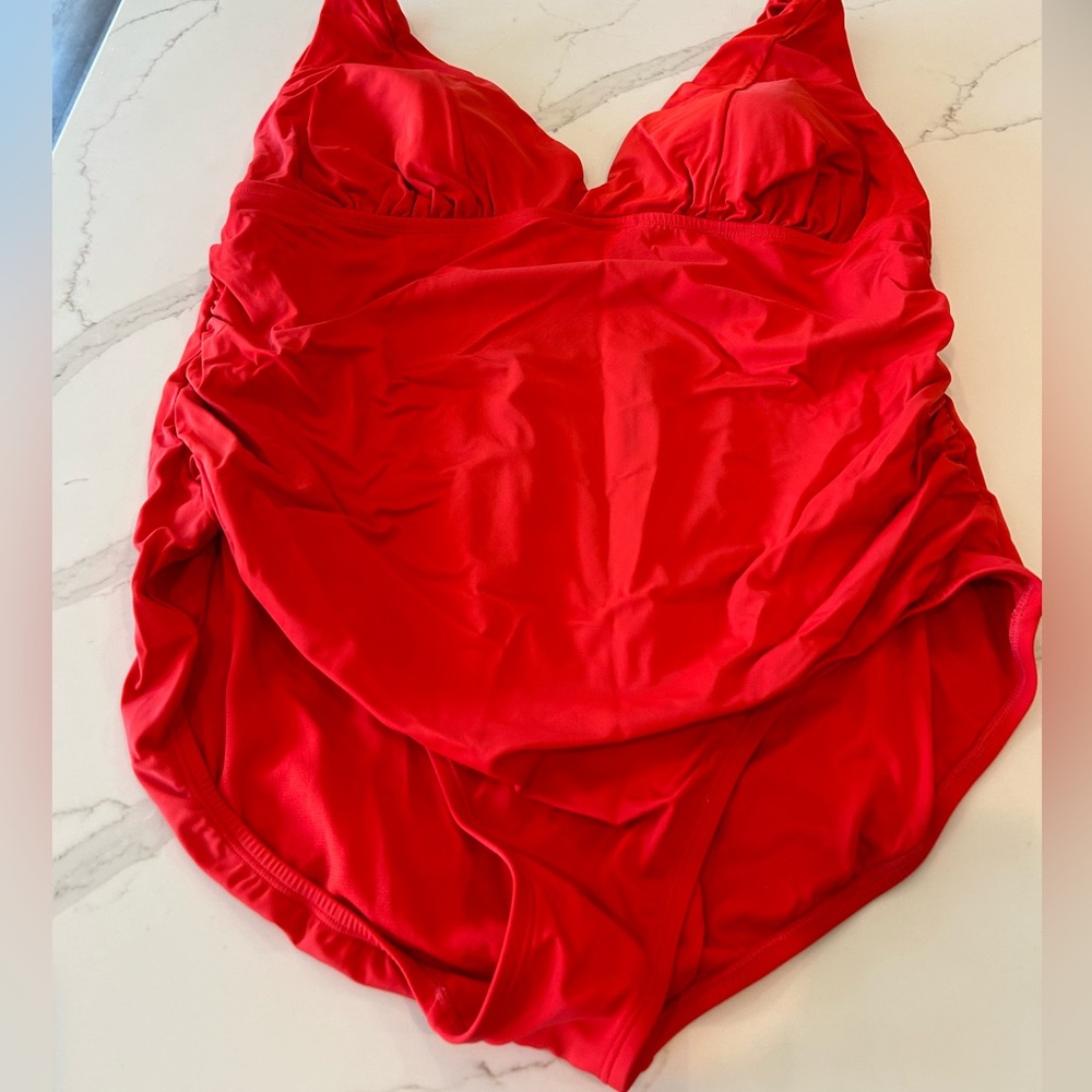 Time and Tru Red One Piece Swimsuit 2X